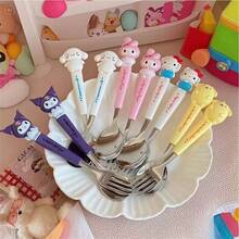 2pcs/Set Set Peralatan Makan Portabel Stainless Steel Sanrio, Peralatan Makan yang Dapat Digunakan Kembali, Sendok dan Garpu untuk Perjalanan Luar Ruangan, Cocok untuk Berbagai Acara, Sempurna sebagai Hadiah Liburan (Kotak Peralatan Makan Dapat Dilepas atau Tidak Dapat Dilepas, Diberikan Secara Acak) - MultiWarna - View 3