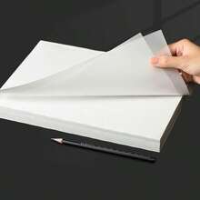10/20/50/100 hojas de papel de calco A4 semi-transparente/papel de boceto en blanco/papel esmerilado para dibujo DIY, bocetos, suministros de papelería, regreso a clases, regalo de Año Nuevo (el papel es delgado y propenso a arrugarse, se sugiere comprar extra para un envío conveniente) - transparente - Ver 11