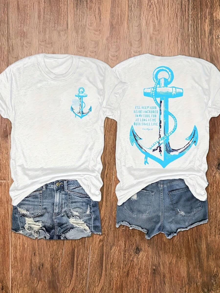 Women's T-Shirt For Spring And Summer - 白色 - 查看 1