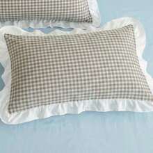 1pc/2pcs Mint Chocolate Tone Small Checkered Pillowcase (Pillow Insert Not Included), Comfortable And Breathable Polyester Fiber Material, Suitable For All Seasons, Can Be Used For Bedroom Scenes, Home Decor, Simple And Classic Style, Checkered Pillowcase, Mint Chocolate Aesthetic, Comfortable Bedding, Classic Decoration, Bedroom Essentials, Popular Home Style - Multicolor - View 19
