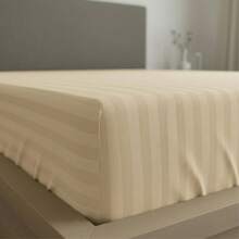 Fitted Sheet With Elastic All Around The Bottom, Cotton-Like Feel, Soft And Cool, Ideal For Spring, Available In Twin, Full, Queen, And King Sizes, Variety Of Colors, Perfect For Modern Bedrooms, Breathable And Comfortable For All Seasons - 米色 - 查看 2