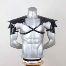 1 chiếc thắt lưng da đen đeo vai dành cho nam, phụ kiện trang phục Halloween. - màu đen - Xem 2