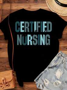Camiseta de Asistente de Enfermería Certificado para Profesionales de la Enfermería, Regalo para Trabajadores de la Salud, Camiseta de Orgullo para Enfermeras y Personal Médico, 220g - Estilo Vintage Urbano, Unisex, de Algodón, Manga Corta, Cuello Redondo, 100% Algodón - Negro - Ver 4