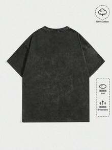 Yoshitomo Nara So Sad, Camiseta 100% Algodón Suave y Ligera, Agradable al Tacto |   Diseño exquisito |   Suelto y cómodo |   Fácil de combinar | - Lavado negro - Ver 2