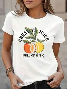 Nueva camiseta de moda para mujer, llena de ingenio creativo, cómoda, suave y transpirable, elegante para el uso diario informal, adecuada para actividades al aire libre y diversas ocasiones. Camiseta de manga corta cómoda y versátil. - Blanco - Ver 7