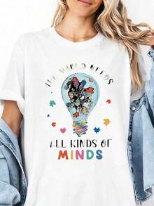 1 camiseta gráfica de maquilladora para mujer - con el eslogan "El maquillaje es mi arte" y diseño de rímel y pestañas, camiseta negra 100% ligera, de manga corta y cuello redondo, estilo casual para amantes de la belleza (tallas S-2XL) - All-Sea180g Algodón 100% - Blanco 3 - Ver 12