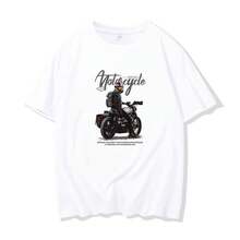 Camiseta De Gran TamañO De Estilo Americano Con La Marca , Informal, De Verano, De Manga Corta, A La Moda, Unisex. - Negro - Ver 3