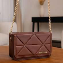 Women's Small Crossbody Bag With Side Chain Strap And Pocket, Compact, Stylish, Everyday New Arrival - 駝色 - 查看 2