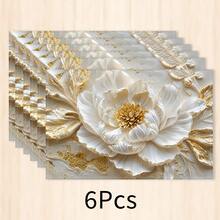 1 pieza Mantel individual de lino, tapete para desayuno, posavasos de café, base para tazón, elemento moderno, accesorio de cocina, fácil de limpiar, apto para el hogar, restaurante, decoración del comedor, regalo festivo, regalo para amigos, juego de múltiples piezas - Multicolor - Ver 22