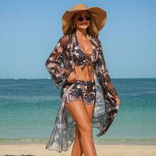 Nuevo Bikini de Tres Piezas de Malla a la Moda para Mujer - Patrón 2 - Ver 4