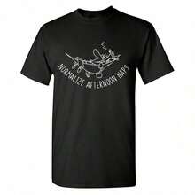 Camiseta Gráfica con Humor Sarcástico "Normalize" - Regalo Novedoso y Divertido para Hombres. Adecuada para usar durante todo el año, camiseta de manga corta con cuello redondo, estampada por un solo lado, de 220g de algodón puro, top divertido estampado para mujer. - Negro - Ver 6