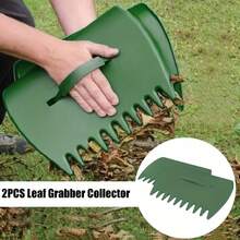 Heavy Duty Plastic Leaf Rake, Suitable For Yard Debris Collection, Garden Litter Cleanup, Equipped With Rake Blades, Lightweight And Fast Collection, Suitable For Lawn Maintenance, Spring And Autumn Yard Work, Grass Debris Cleanup And Garden Raking - Set - View 3
