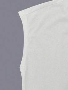 Camiseta de mujer de unicolor con escote en V, minimalista y de moda, adecuada para el verano - Blanco - Ver 4