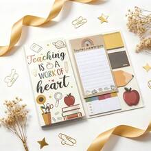 330 Stück 11 Stile weiße Lehrer-Tag Haftnotizen Geschenkset, sortierte selbstklebende Memo-Blöcke in verschiedenen Formen, unverzichtbar für Schule, Lehrer-Tag Geschenk Schulbedarf - Weißes Haftnotizset zum Lehrertag - Übersicht 7