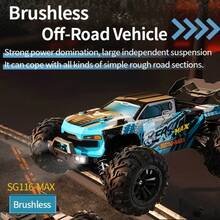 Brushless Off Road RC Car, 80KM/H High Speed Drift Vehicle, Supports Multiple Cars Racing Together, Drifting, Racing, Climbing, LED Lighting Modes, Not A Toy, For Professional Players, Collectors Or Competitive Sports Use Solely - Blue - View 3