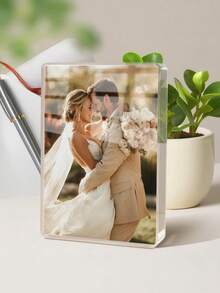 1pc Customized Acrylic Photo Brick, Personalized Photo, Customized Gift, Acrylic Photo Brick, Personalized Acrylic Photo Custom Decor, Wedding Souvenir, Can Print Your Own Photo, Personalized Acrylic Gift, Graduation, Wedding, Birthday, Anniversary, Party Gift, Customized Photo, Personalized Gift, Suitable For Boyfriend, Girlfriend, Friends, Lover, Family, Pets, Office Desk Decor - Multicolor - View 5