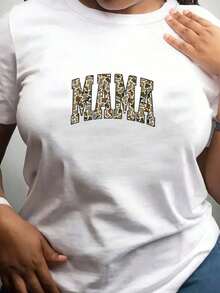 Women's Short-Sleeved T-Shirt With A Round Neck And Casual Print, A  Resort Style-Your Everyday Essential. Printed T-Shirt, Women's Tops, Summer Vacation. Mother's Day Gift Women's T-Shirts - 白色-3 - 查看 3