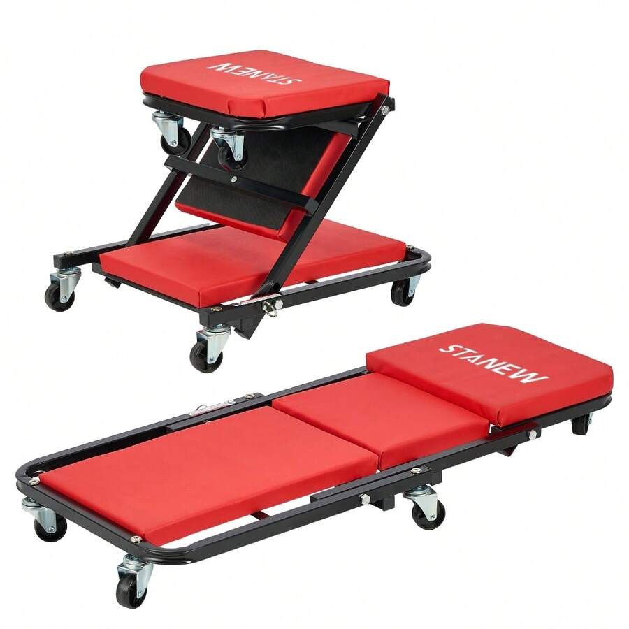 Stanew Cama Deslizante Paraa Mecanico De Plegable 150kg 6 Ruedas Arrancador de batería auto Compresor de aire para carro Calibrador de llanta Herramientas para - 36Z - Ver 1