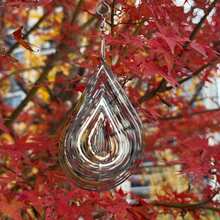 3D Stainless Steel Water Drop Wind Chime, Outdoor Garden Rotating Hanging Ornament, Home Decor Hanging Ornament, Suitable For Tourist Attraction Decoration - Multiple Styles - View 5