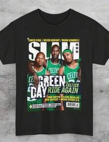 Camiseta Unisex Celtics Slam Kevin Garnett Ray Allen Paul Pierce - Negro - Ver 6