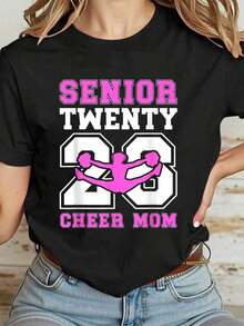 Camiseta CasualCheer para Mamá de Estudiante Universitaria - Negro - Ver 1