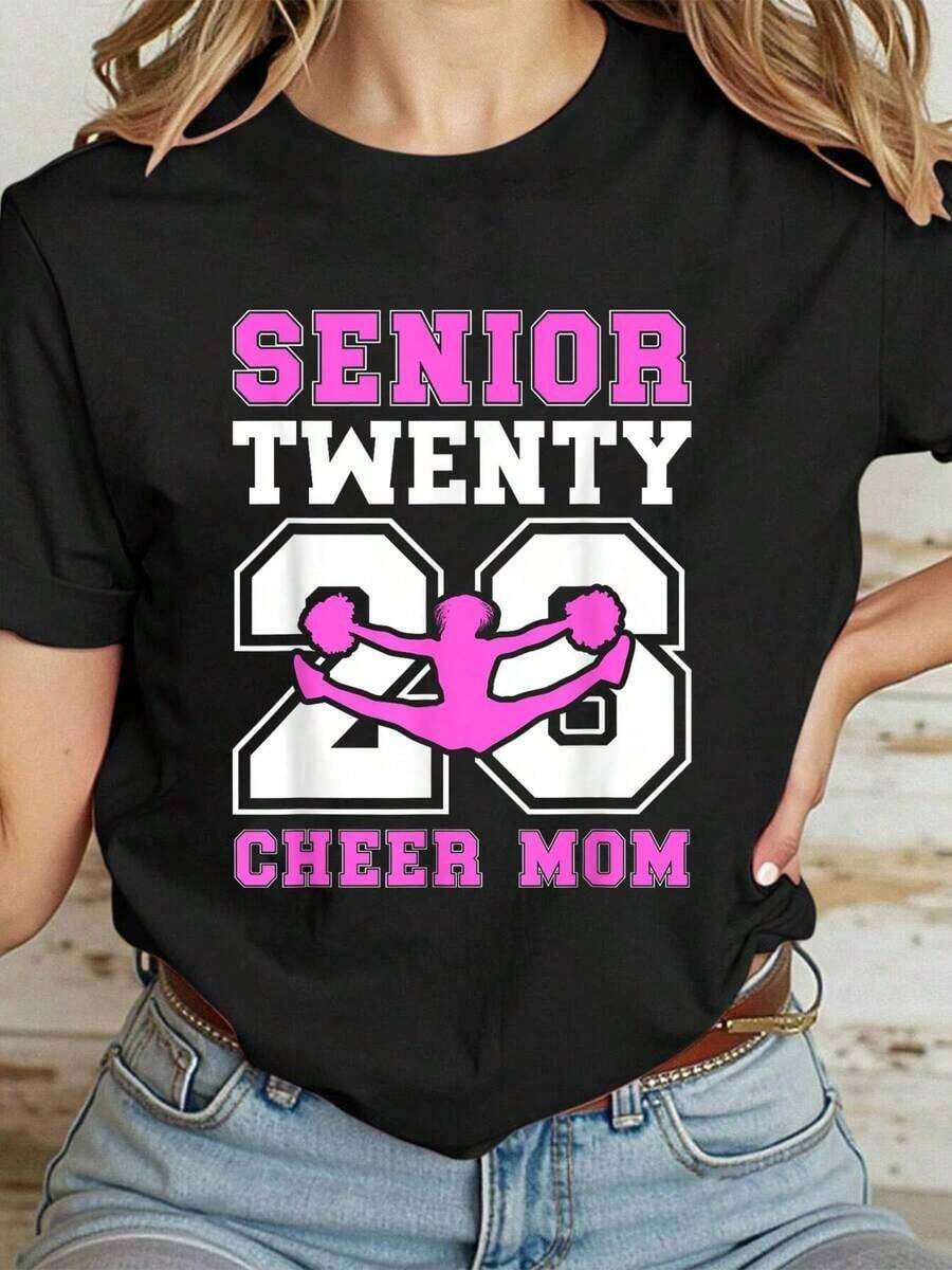 Camiseta CasualCheer para Mamá de Estudiante Universitaria - Negro - Ver 1