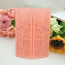 24pcs Champagne Gold Laser Cut Wedding Invitations, Glitter Bi-Fold Invitation Cards, Romantic Floral Adult Party Greeting Cards, Luxury Glitter Laser Cut Invitations For Quinceañera, High-End Party Supplies Exquisite Floral Laser Cut Invitations, Champagne Gold Shiny Invitations Suitable For Weddings And Anniversaries (Excluding Envelopes And Inner Pages) - Wedding Castle - View 8