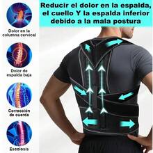 Soporte lumbar corrector de postura para mujeres y hombres, enderezador de hombros, soporte lumbar ajustable completo, alivio del dolor de espalda superior e inferior - Corrector de escoliosis, espalda encorvada, joroba, torácica, columna vertebral - Ver 1