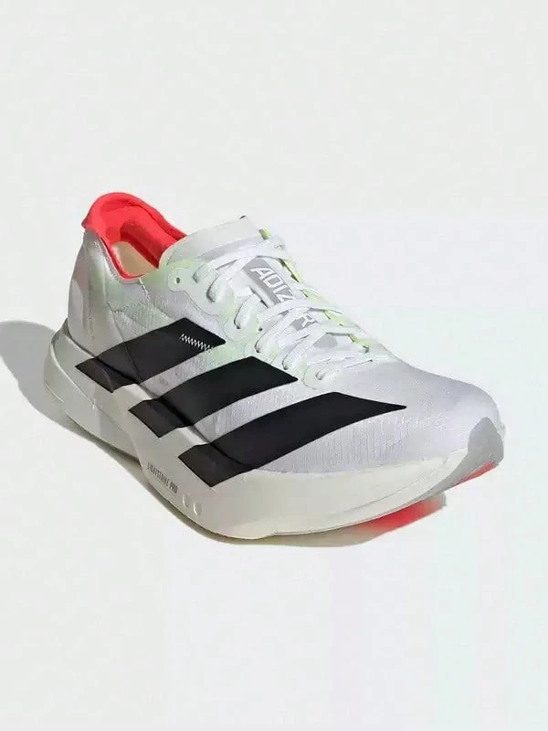 Adidas New ADIZERO ADIOS PRO 4 W Ultralight Stable Cushioning Rebound Marathon Carbon Fiber Women's Running Shoes - White/Black/Green - View 1