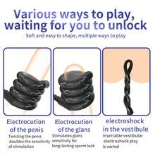 Electric Shock Penis Ring Vibrating Cock Rings Adjustable Cocks Training Male Stretchy Cockring Adult Sex Toys For Men Maturbaters - Một cỡ - Xem 5