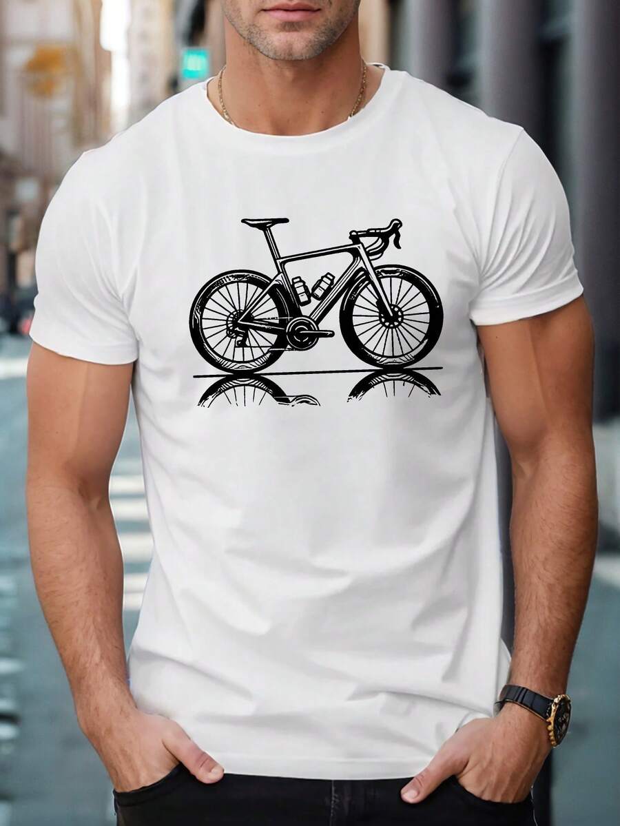 Camiseta de Ciclismo de Carretera para Hombre de Manga Corta, Camiseta de Verano - Blanco - Ver 1