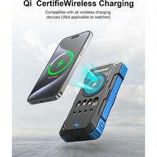 Power Bank Solar 49800mAh de Alta Capacidad con Carga Inalámbrica 15W + Carga Rápida QC3.0 + 4 Cables Integrados | Batería Externa Portátil con Linterna Dual | Energía Potente y Segura para Camping, Viajes, Senderismo y Emergencias - por defecto - Ver 4