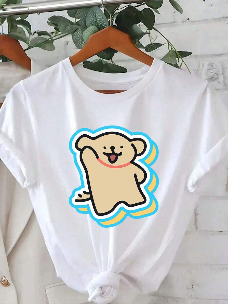 Mantente a la moda con Premium, luciendo esta ligera camiseta blanca para mujer que presenta una atractiva ilustración de un perro maltés. Ecológico - Blanco - Ver 1