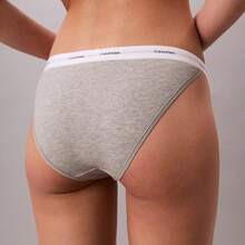Calvin Klein Cotton Stretch Rib String Bikini QD5265 - Xám Heather - Xem 5