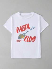 ropa de mujer Camiseta de manga corta holgada informal de verano para mujer, Camiseta Pasta, Camiseta Pasta Club, Camiseta Gourmet, Camiseta para amantes de la pasta, Camiseta con estampado vintage, Estética vintage, Camiseta Pasta Lover's Club Grandma Chic, Estética vintage italiana adecuada para el uso diario casual, Para viajes de vacaciones camisas de mujer - Blanco - Ver 4