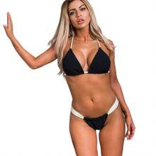 Traje de baño sexy de dos piezas para mujer, nuevo traje de baño sin tirantes estilo "pure desire" con bloques de color para vacaciones en la playa. - Bikini blanco puro y sexy transfronterizo - Ver 6
