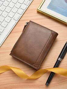 New Men's Short Zipper Wallet, Multi-Card Slots Large Capacity Card Holder Portable,Fathers Day Gifts - Multicolor - View 8