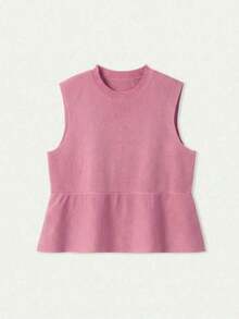 Camiseta sin mangas de punto para MUJER, estilo minimalista casual, unicolor, esencial para volver al colegio, primavera/verano - Resplandecer - Ver 8