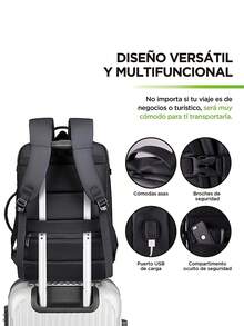Hikeo Expandable Waterproof Anti-Theft Laptop Travel Backpack - Black - View 8