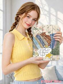 卡通猫花拼贴图案保护套，兼容 iPad Air 8(M4)2026(11 英寸)、Air 4/5 10.9 英寸、7/8/9 代 10.2 英寸，内置笔槽，兼容三星 Tab S6 10.4 英寸，兼容 Kindle 第 11 代 (2022/2024)、Kindle Clara 2E、Clara Colour、Clara BW (6 英寸) 和 Libra Colour (7 英寸)，可爱少女风时尚设计，平板电脑桌面装饰，生日和节日礼物。 - 彩色 - 查看 2