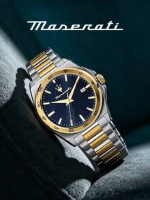 Maserati 奢华商务男女通用腕表 30米防水 不锈钢表带 简约石英表 R8853152001 - 金色 - 查看 7