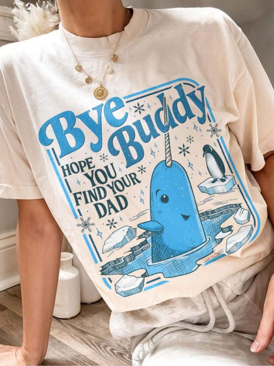 Sudadera Adiós, amigo, espero que encuentres a tu papá, Camiseta Navideña de Buddy Narwhal, Sudadera Clásica de Película Navideña, Regalo Festivo de Ballena - Blanco - Ver 1