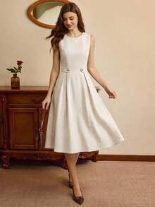 Vestido elegante vintage para mujer con bolsillos y botones, vestido casual para ir y venir, vacaciones, ropa de invierno para mujer, atuendo de invierno para mujer, looks navideños, atuendo navideño para mujer, ropa navideña, ropa de Año Nuevo, atuendo de Año Nuevo, vestido de invierno para mujer, vestido de Año Nuevo, vestidos elegantes para mujer, vestidos formales para mujer - Marrón - Ver 8