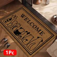 1 pieza Alfombra de cocina de lino con estampado de perro, alfombra, alfombra de baño, felpudo, impresión 3D rectangular, adecuada para sala de estar, dormitorio, pasillo, baño, lavandería - Alfombra de poliéster, decoración del hogar interior y exterior - Multicolor - Ver 13