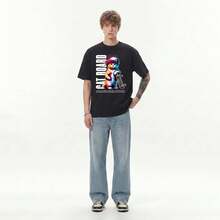 Boy Camiseta Vintage Americana Con Estampado De Gato De Skateboard, Marca De Moda Para Hombre, Estilo Hip-Hop Urbano, Holgada De Manga Corta, Para Parejas - Blanco - Ver 6