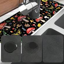 1pc Rubber Faucet Water Splash Mat, Bathroom Faucet Anti-Splash Pad, Waterproof Non-Slip Faucet Mat, Kitchen Countertop Accessory. Protect Your Kitchen Countertop. - Multicolor - View 10