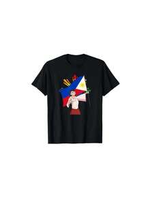 1 Piece Of Breathable Women's T-Shirt With Christian Faith Design - Psalm 23 Bible Verse Print, Lightweight, Crew Neck, Short Sleeve, White With Green, 180g, 100% Cotton, Designs Are Fully Printed. Unisex. - 黑色 4 - 查看 12