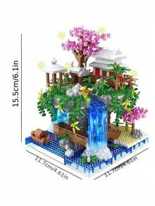 Building Block Toy Micro Particles For Boys & Girls, Peach Blossom Pond Model, Large Size, High-Difficulty, Educational Toy Room Decoration - Multicolor - View 6