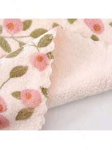 10pcs/Pack Thick Kitchen Cleaning Cloths/Rags, Coral Fleece Floral Print, High Absorbency, Non-Shedding, Oil-Resistant, Size 24.8cm*24.8cm, Hand Wash, Suitable For Kitchen, Bathroom, Home, Dining, Outdoor Cleaning, Household - Multicolor - View 5