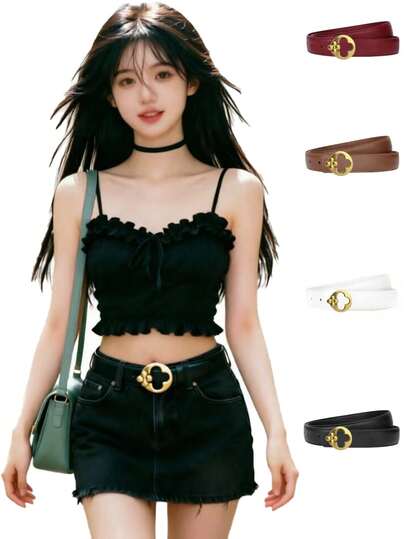 Women's Fashion Decorative Belt, Suitable For Suits, Shirts, Jeans, Korean Style Leather Belt